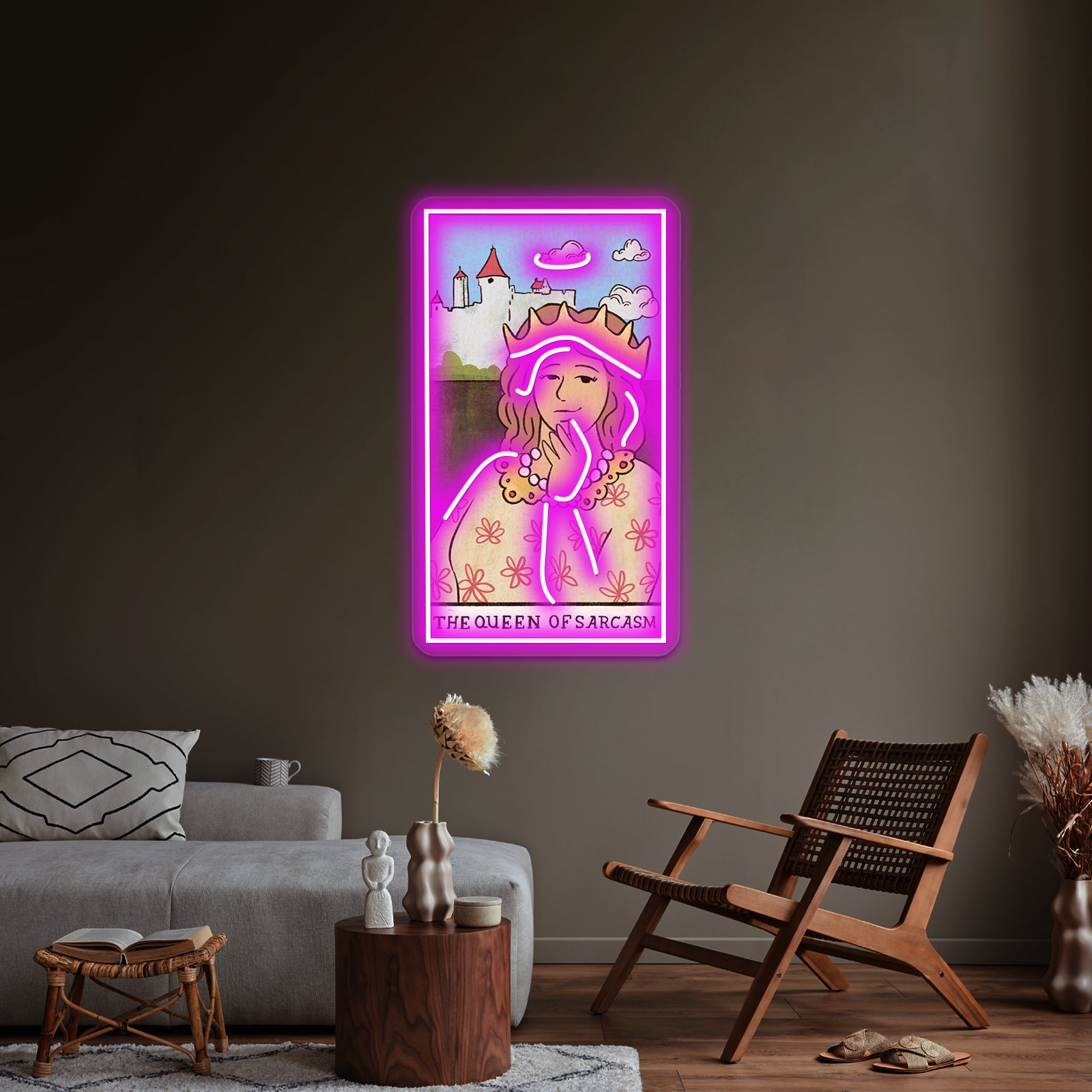 The Queen Of Sarcasm Tarot Card Neon Sign Artwork For Led Neon | Shineneon