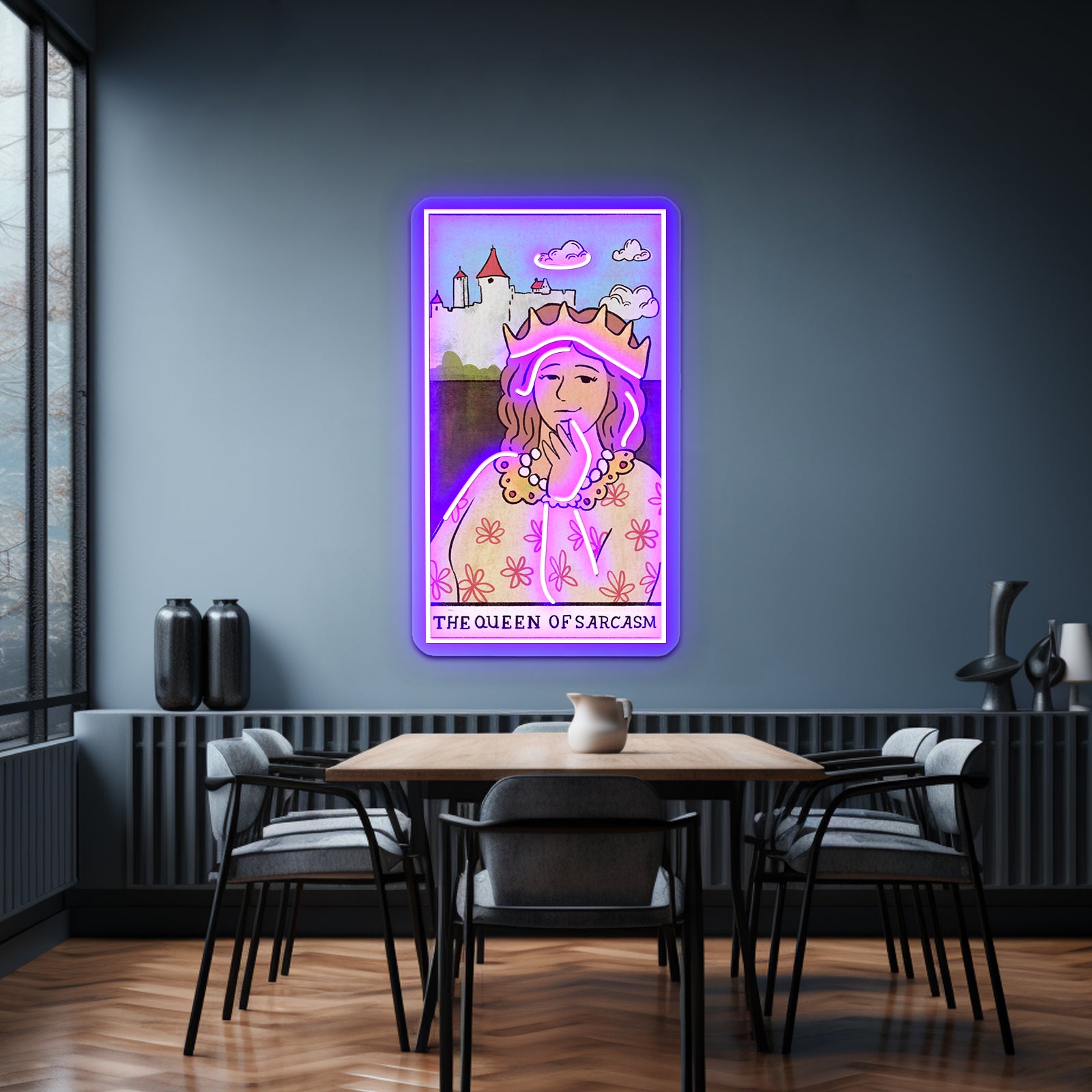 The Queen Of Sarcasm Tarot Card Neon Sign Artwork For Led Neon | Shineneon