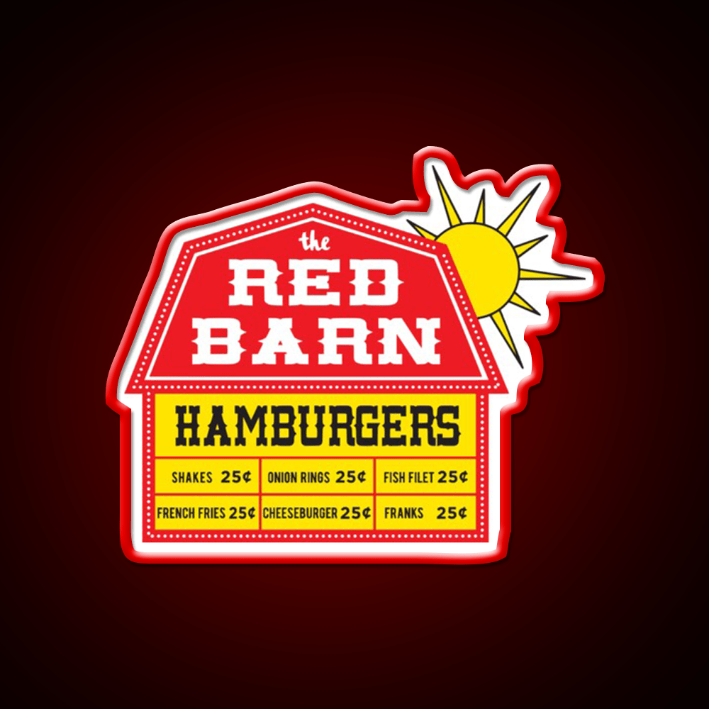 The Red Barn Fast Food Led Neon Sign For Burger Place Rgb Color - Shineneon