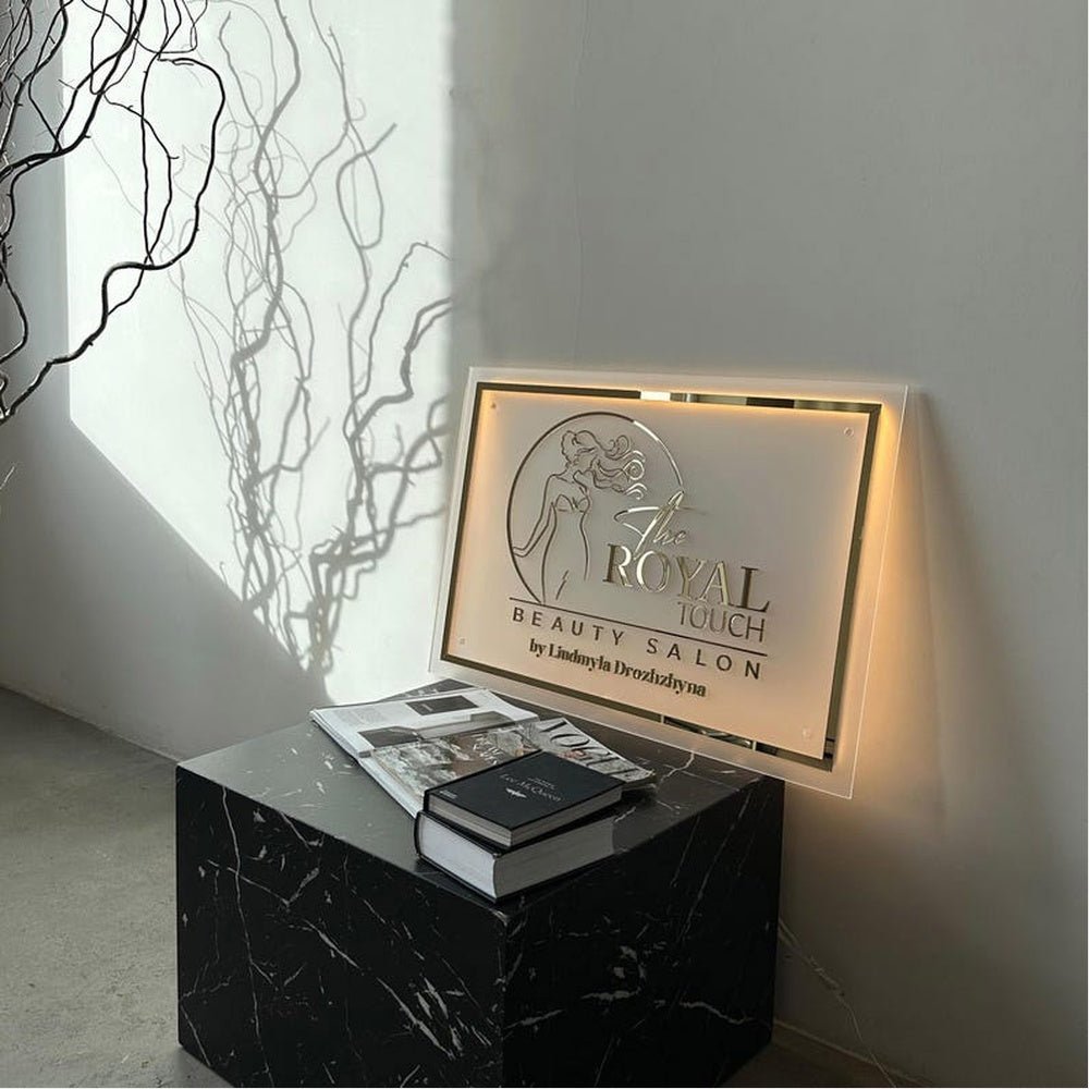 The Royal Touch Salon Acrylic Business Logo Sign - Shineneon