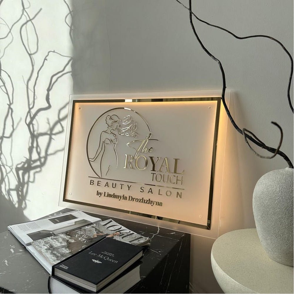 The Royal Touch Salon Acrylic Business Logo Sign - Shineneon