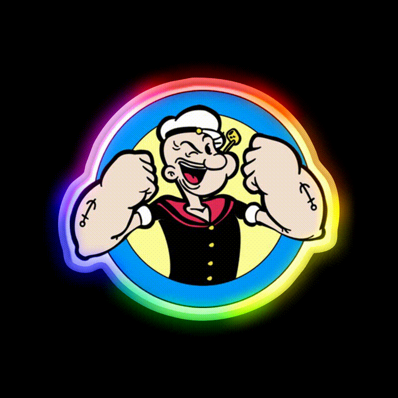 The Sailor Popeye 90S Vintage 04 Gym Fitness Led Neon Sign Rgb Color