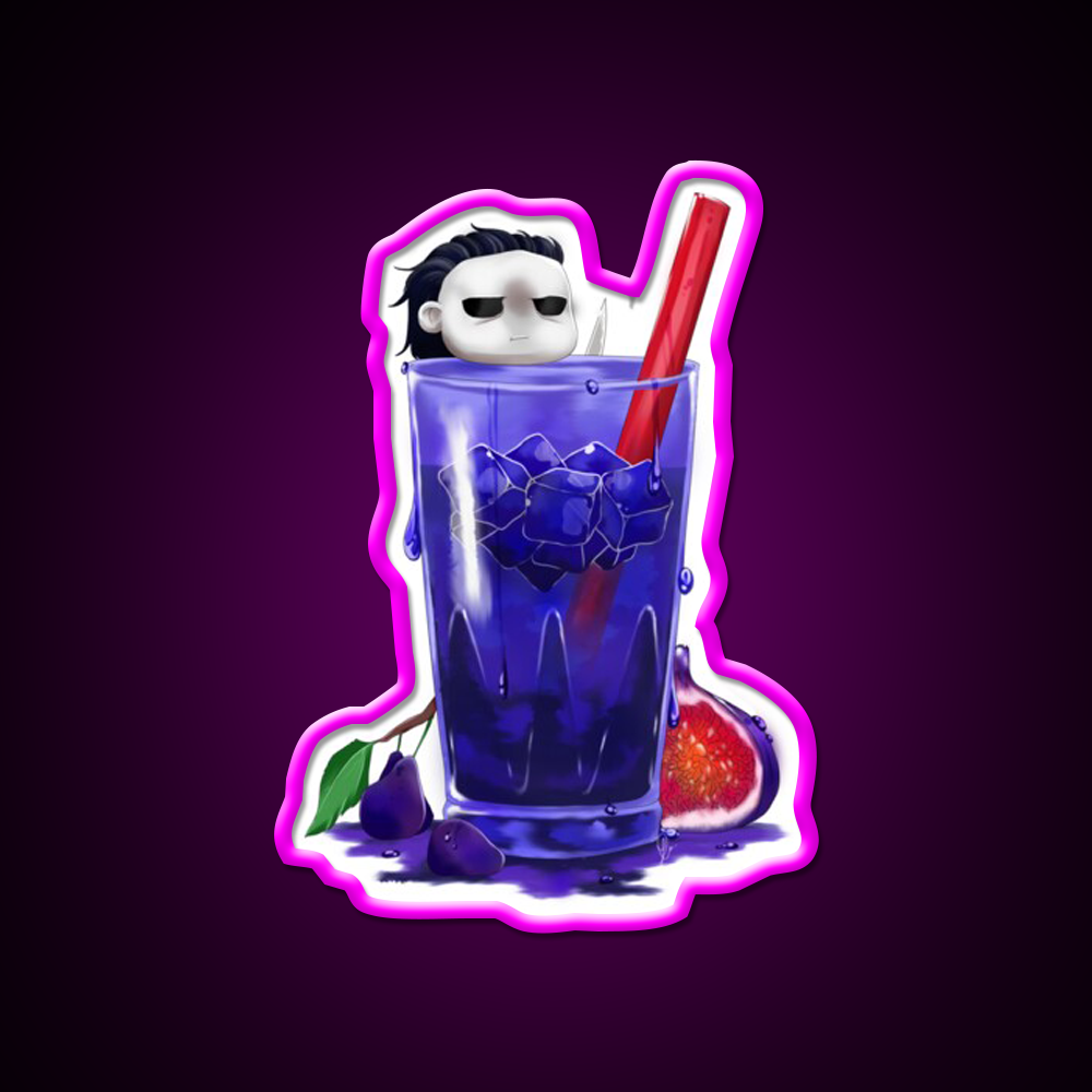 The Shapes Deep Stare Cocktail Bar Decor Led Neon Sign Rgb Color - Neon sign mounted on wall in room