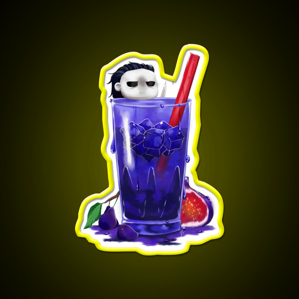 The Shapes Deep Stare Cocktail Bar Decor Led Neon Sign Rgb Color - Custom LED neon sign front view