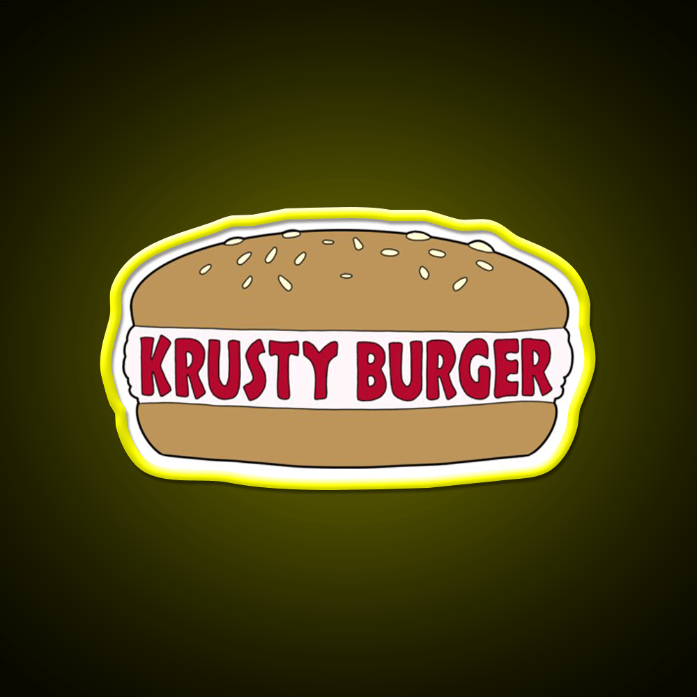 The Simpsons Krusty Burger Fast Food Led Neon Sign For Burger Place Rgb Color - Shineneon