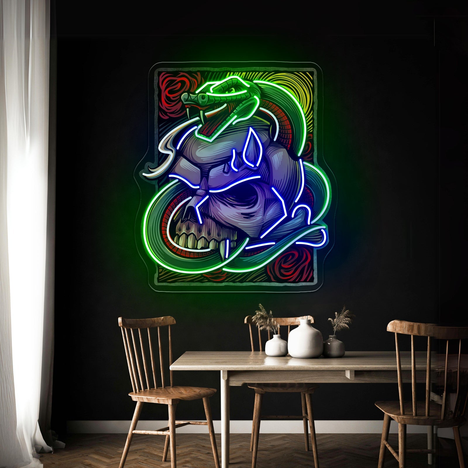 The Snake Has A Skull Led Neon Sign Light Custom Led Signs - Shineneon