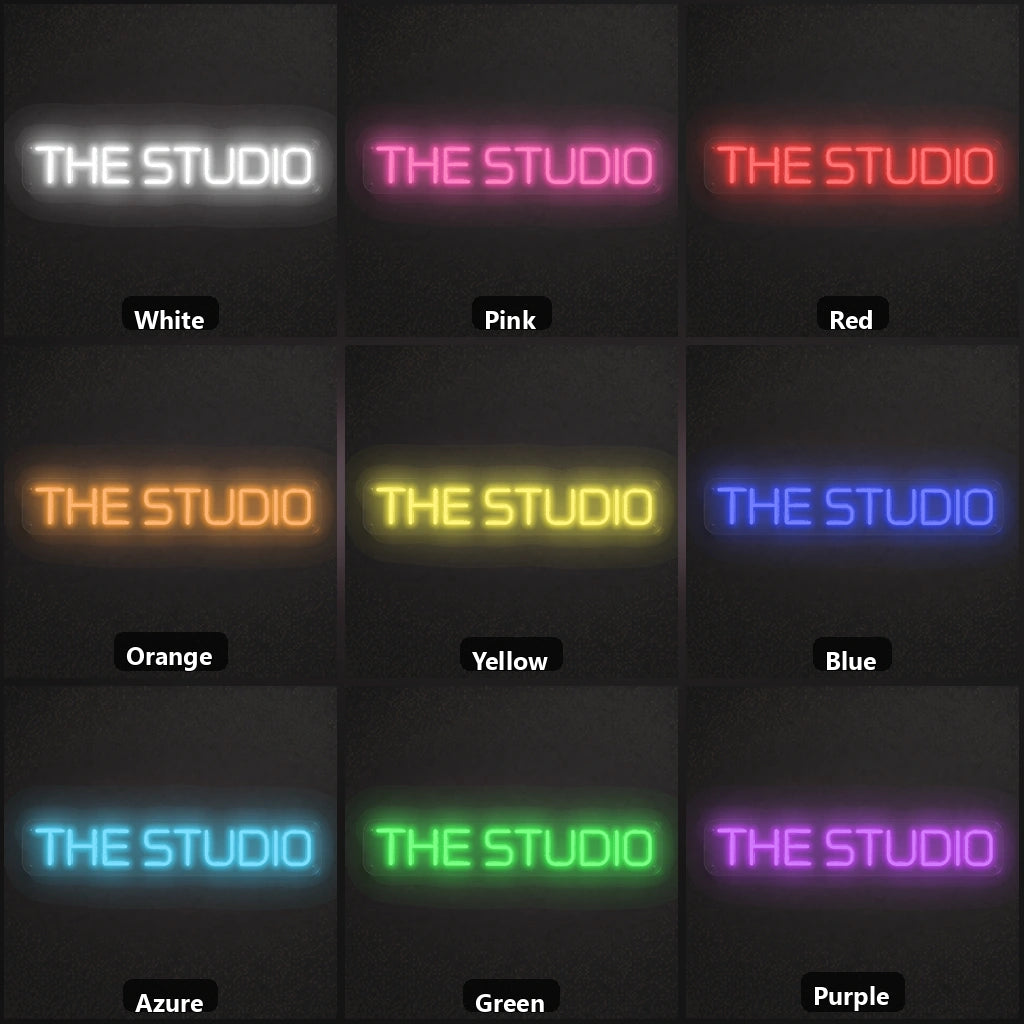 The Studio LED Neon Sign Garage Man Cave Neon Sign color grid