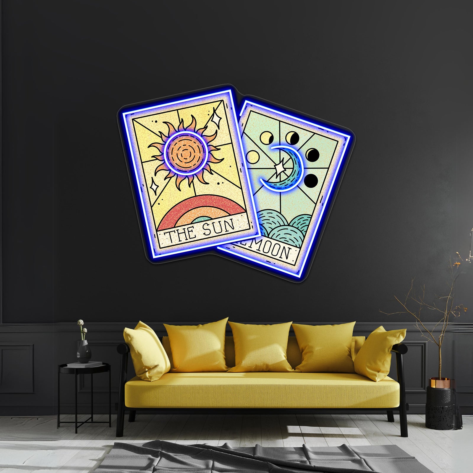The Sun The Moon Tarot Card Neon Sign Artwork For Wall Art | Shineneon