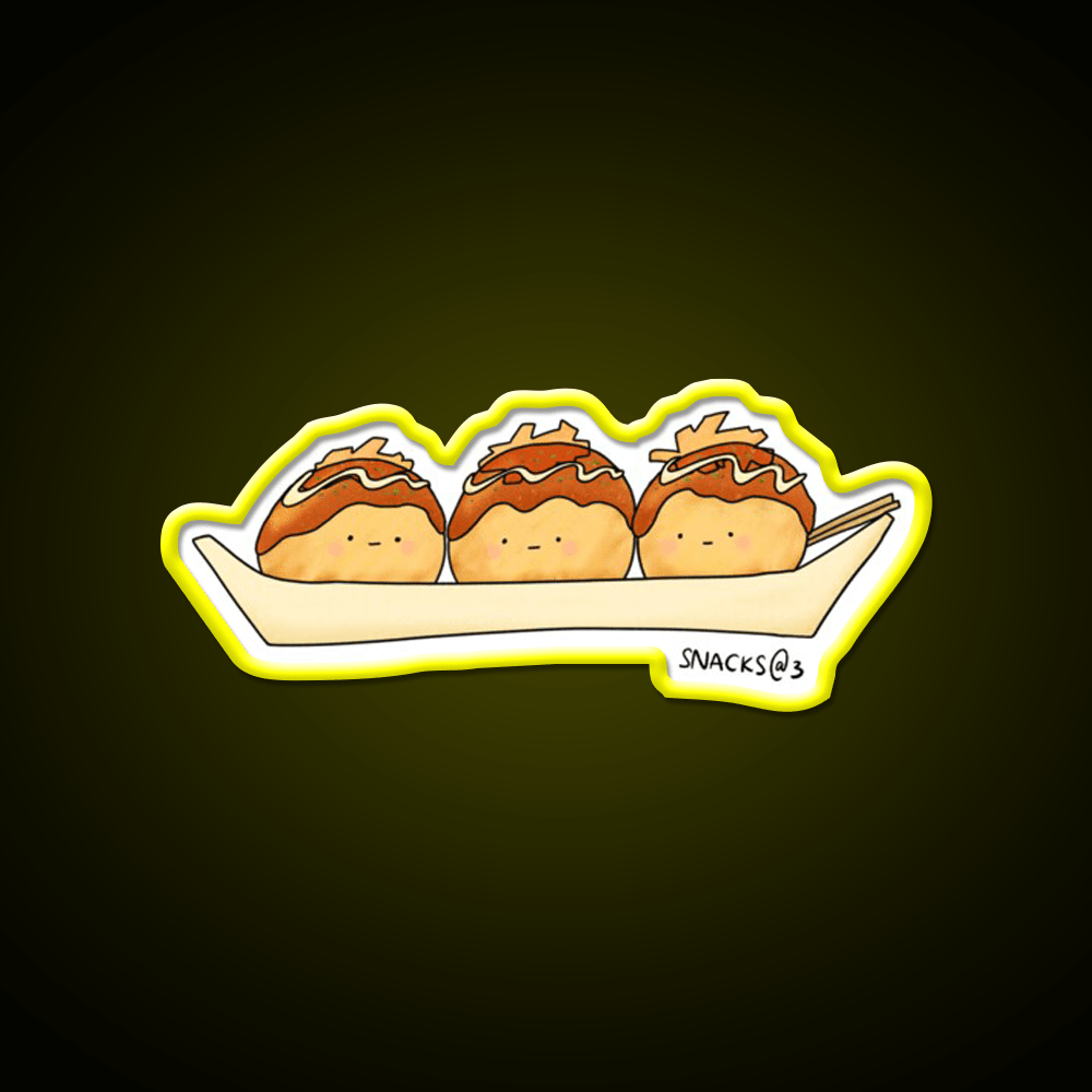 The Takoyaki Triplets Snack Food Led Neon Sign Rgb Color - Shineneon