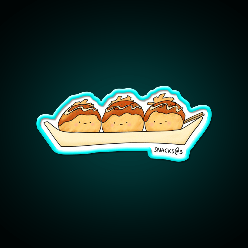 The Takoyaki Triplets Snack Food Led Neon Sign Rgb Color - Shineneon