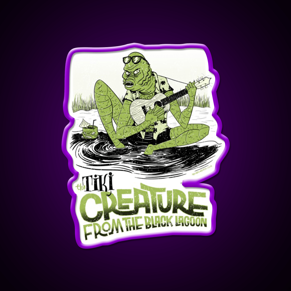 The Tiki Creature From Black Lagoon Cocktail Bar Decor Led Neon Sign Rgb Color - Shineneon