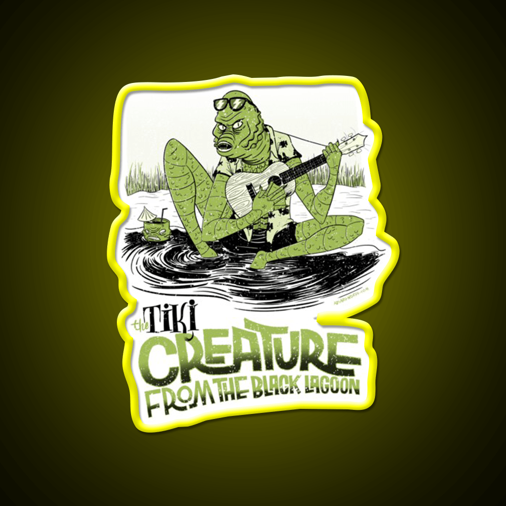 The Tiki Creature From Black Lagoon Cocktail Bar Decor Led Neon Sign Rgb Color - Shineneon