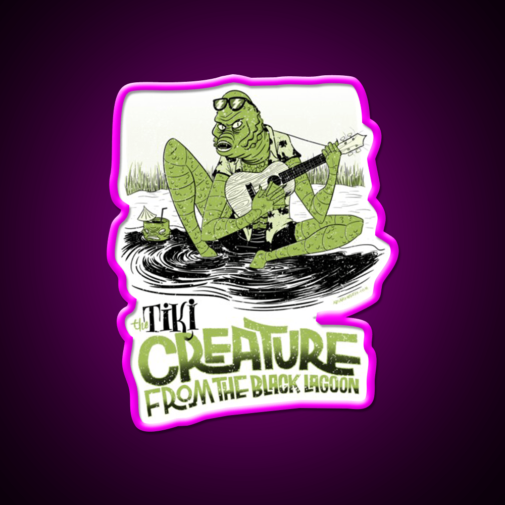 The Tiki Creature From Black Lagoon Cocktail Bar Decor Led Neon Sign Rgb Color - Shineneon
