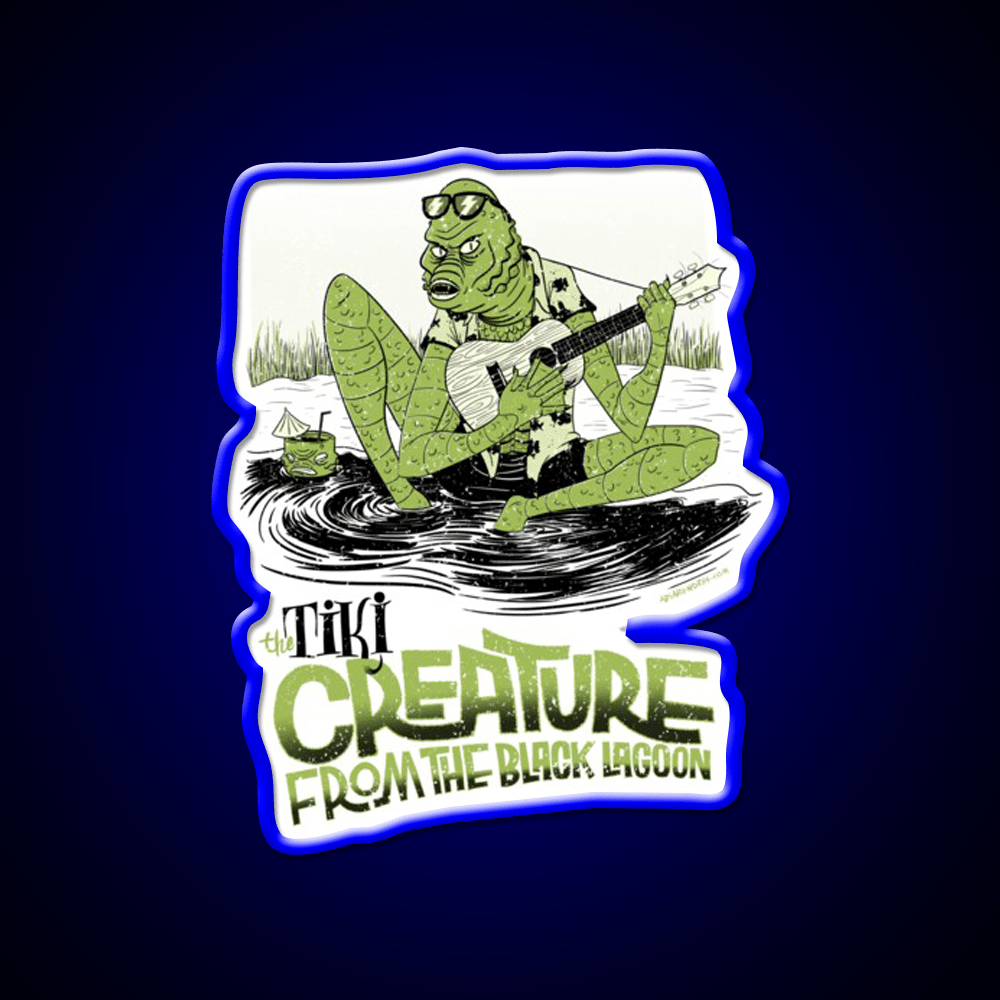 The Tiki Creature From Black Lagoon Cocktail Bar Decor Led Neon Sign Rgb Color - Shineneon