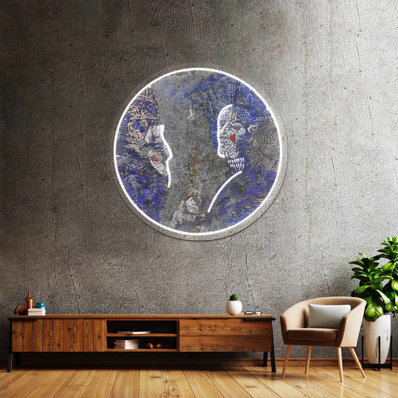 The Two Faces Artwork Personalized Neon Signs | Shineneon