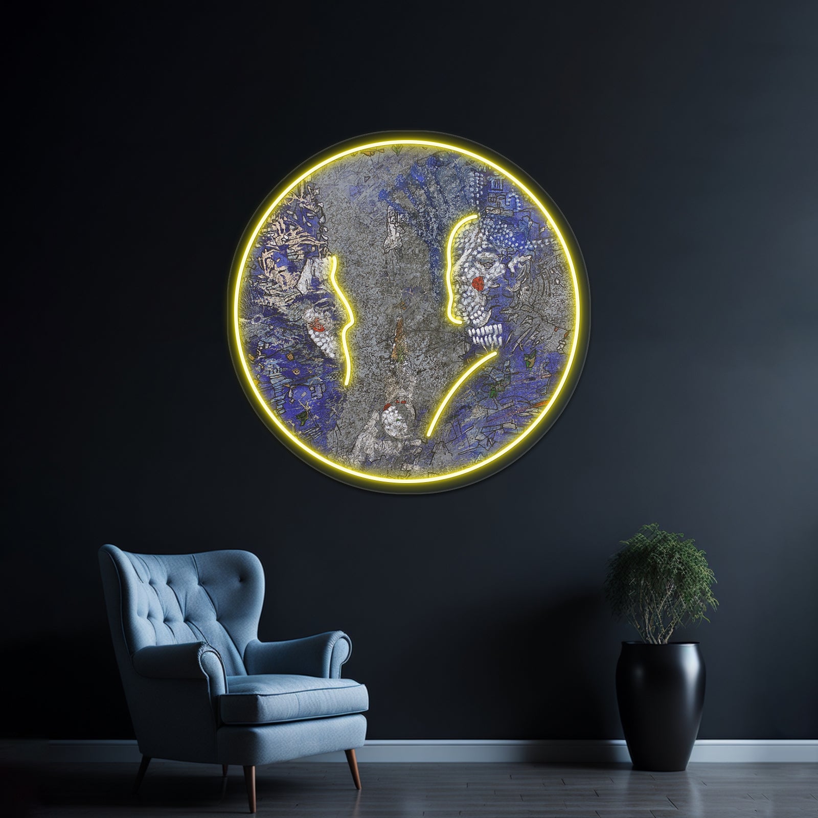 The Two Faces Artwork Personalized Neon Signs | Shineneon