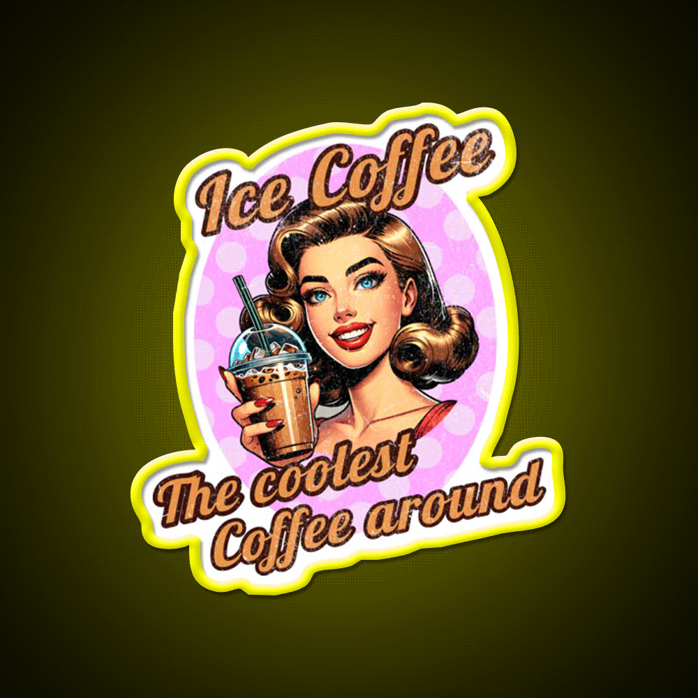 The Ultimate Ice Coffee Experience Cafe Led Neon Sign Espresso Bar Art Rgb Color