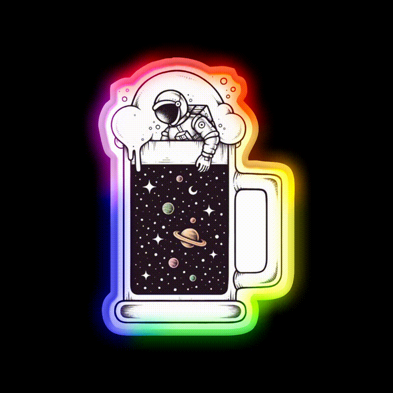 The Universe Is Lit Beer Bar Decor Led Neon Sign Rgb Color - LED neon sign close-up detail