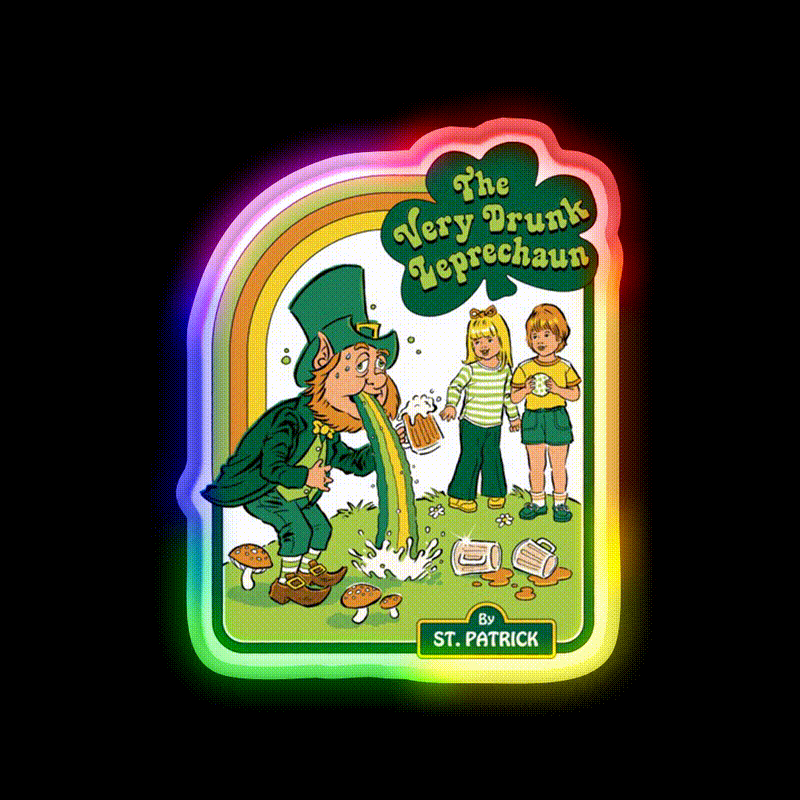 The Very Drunk Leprechaun Beer Bar Decor Led Neon Sign Rgb Color - LED neon sign close-up detail