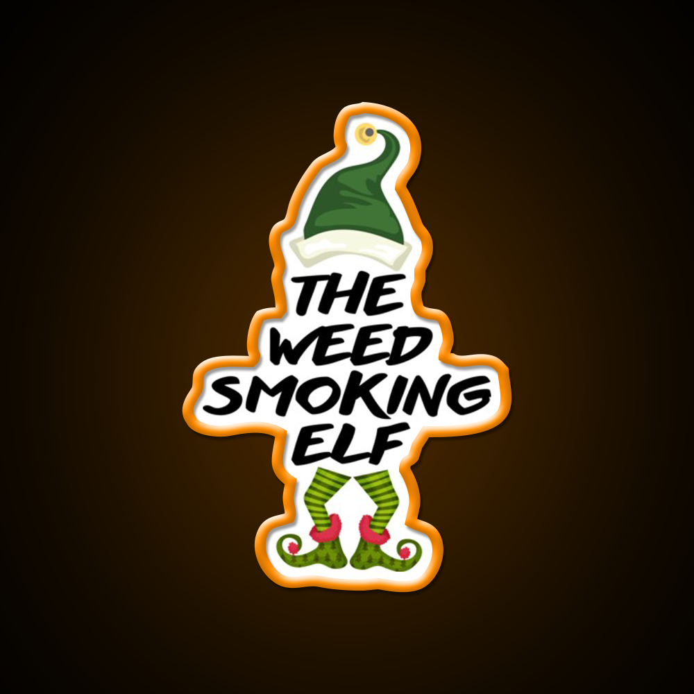 The Weed Elf Hemp Inspired Green Leaf Led Neon Sign Rgb Color - LED neon sign view 6