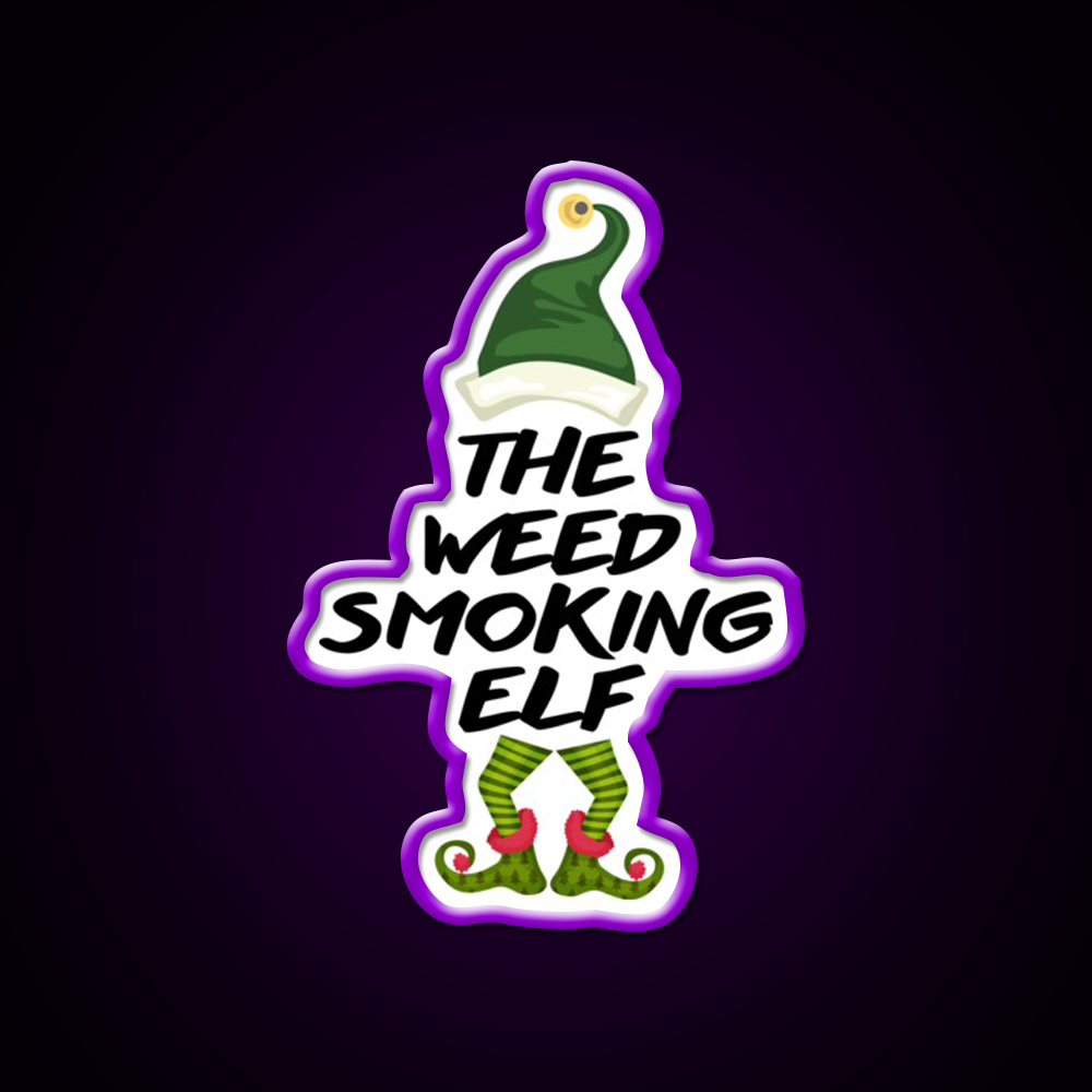 The Weed Elf Hemp Inspired Green Leaf Led Neon Sign Rgb Color - LED neon sign view 9