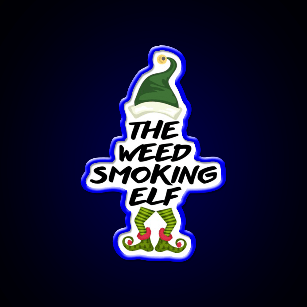 The Weed Elf Hemp Inspired Green Leaf Led Neon Sign Rgb Color - Shineneon
