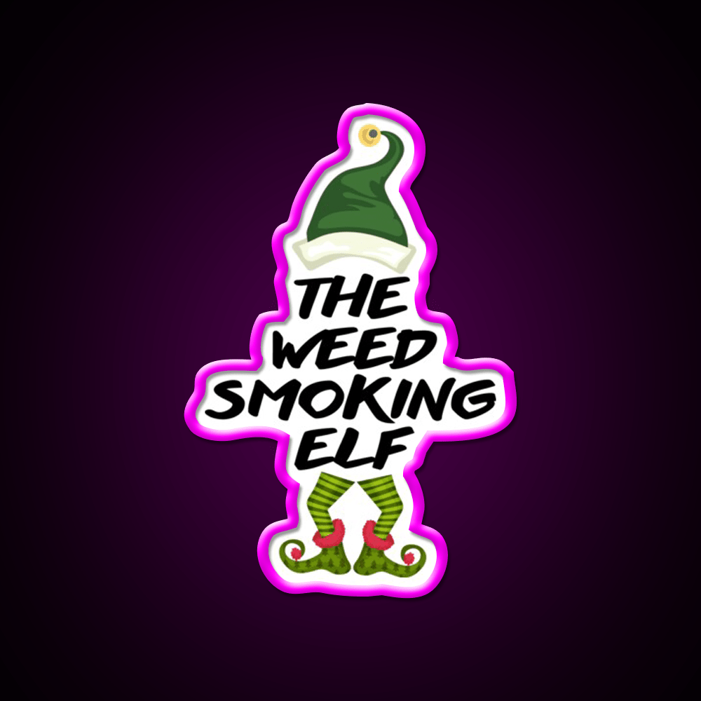 The Weed Elf Hemp Inspired Green Leaf Led Neon Sign Rgb Color - Shineneon