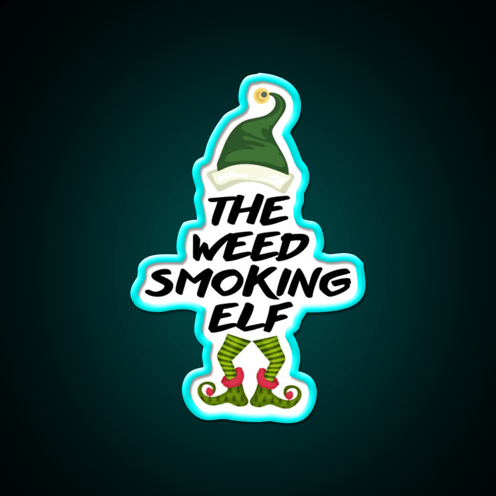 The Weed Elf Hemp Inspired Green Leaf Led Neon Sign Rgb Color - Shineneon