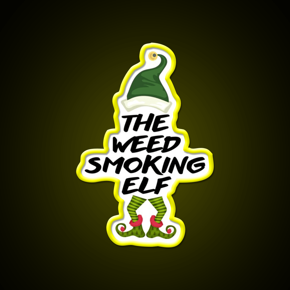 The Weed Elf Hemp Inspired Green Leaf Led Neon Sign Rgb Color - Shineneon