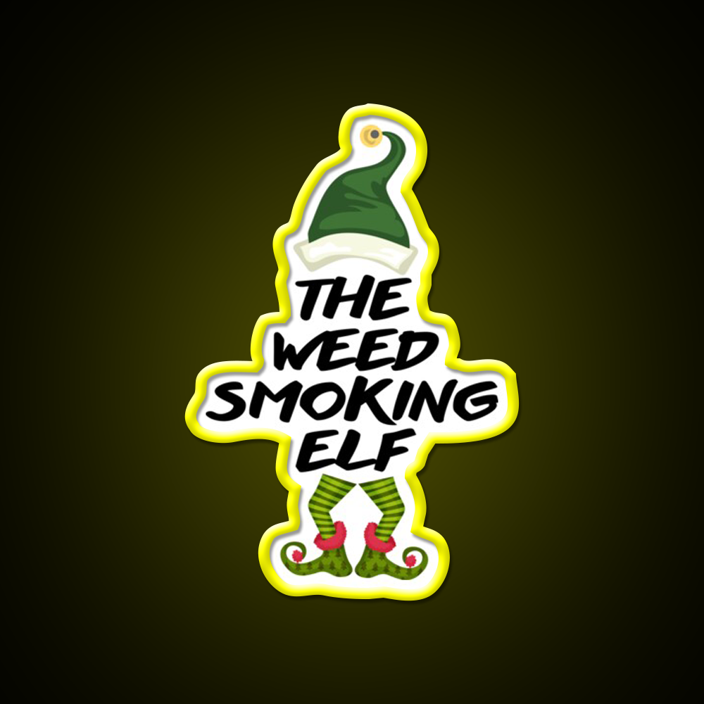 The Weed Elf Hemp Inspired Green Leaf Led Neon Sign Rgb Color - LED neon sign view 7