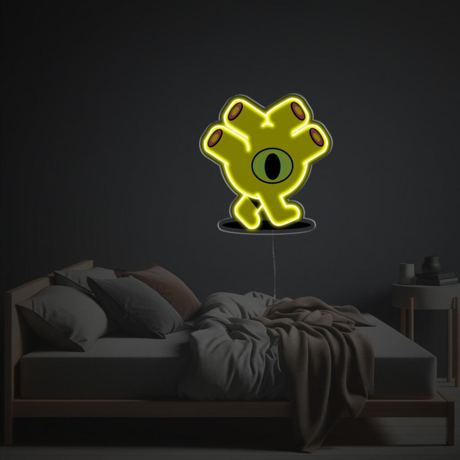 The Whimsical Yellow One-Eyed Monster Led Neon Acrylic Artwork | Shineneon