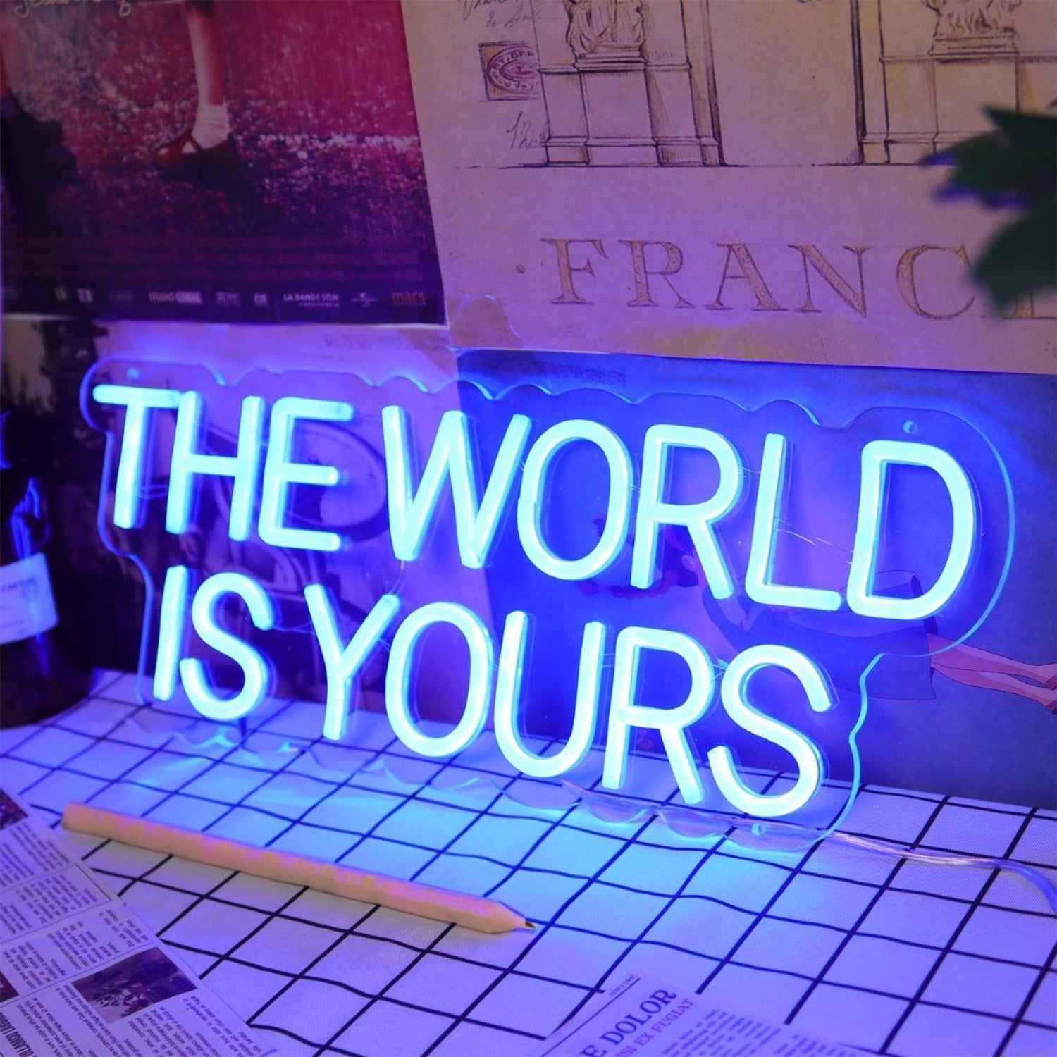 The World Is Yours Blue Neon Led Sign - Shineneon