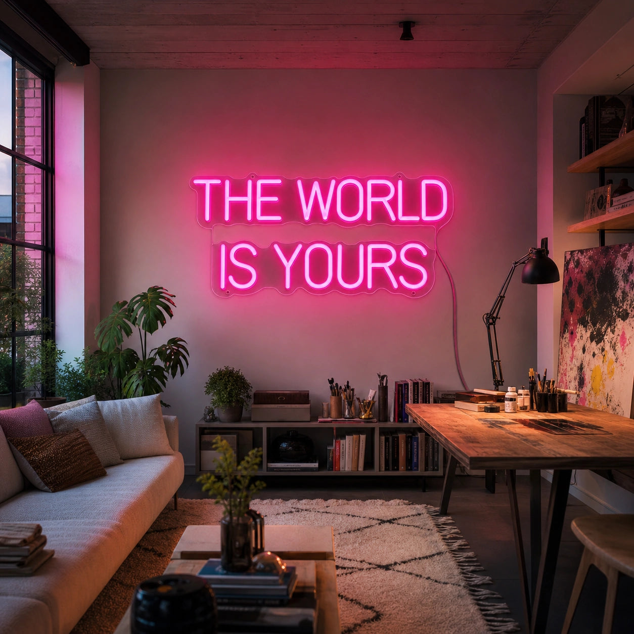 The World Is Yours Wall Decor LED Neon Sign size image