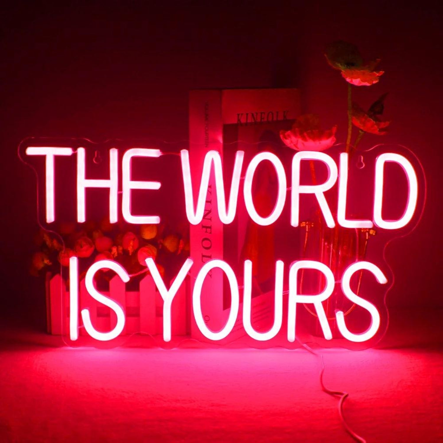 The World Is Yours Warm White Led Neon Sign For Home Office Bedroom Decor - Shineneon