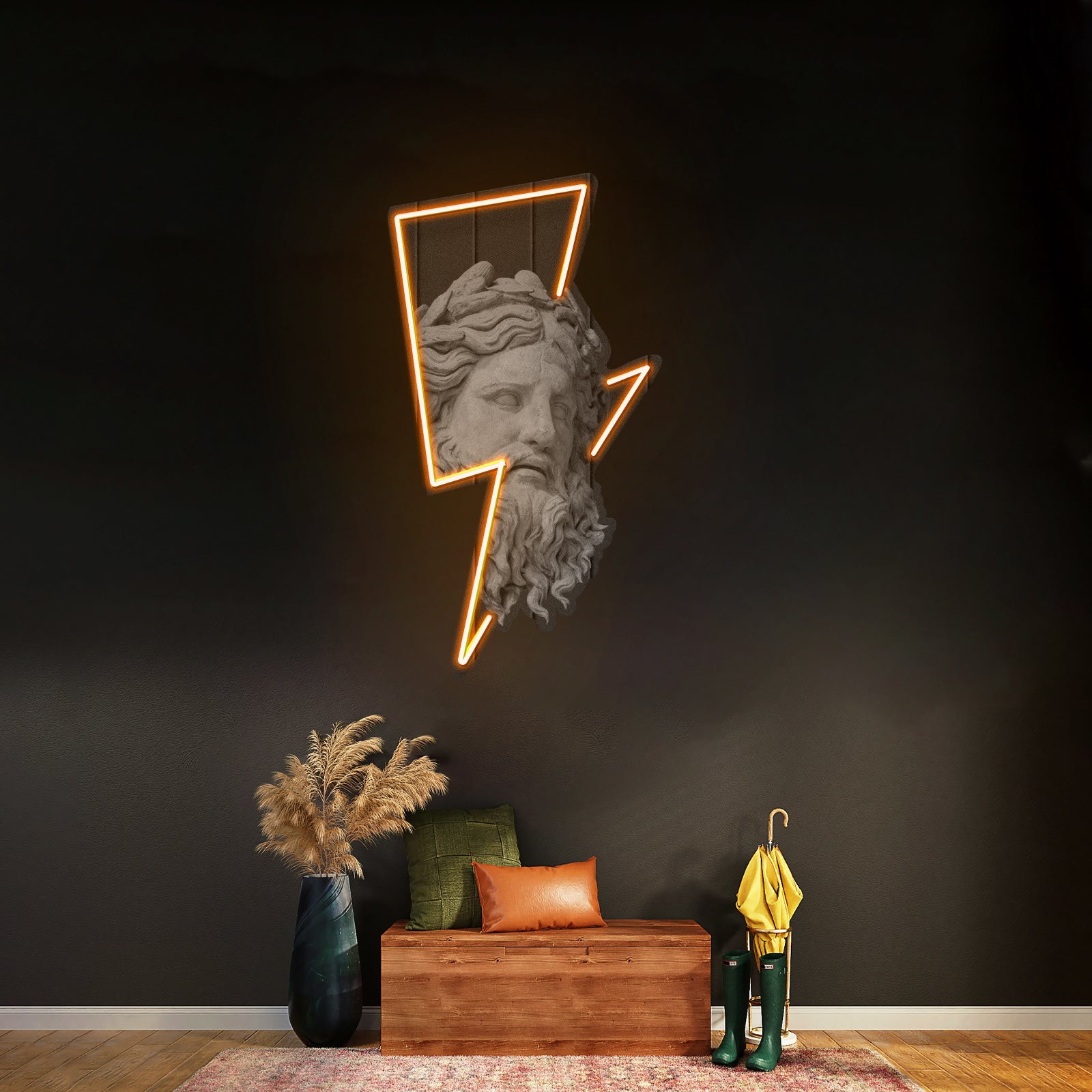 The Zeus And Thunderbolt Led Neon Acrylic Artwork For Sale