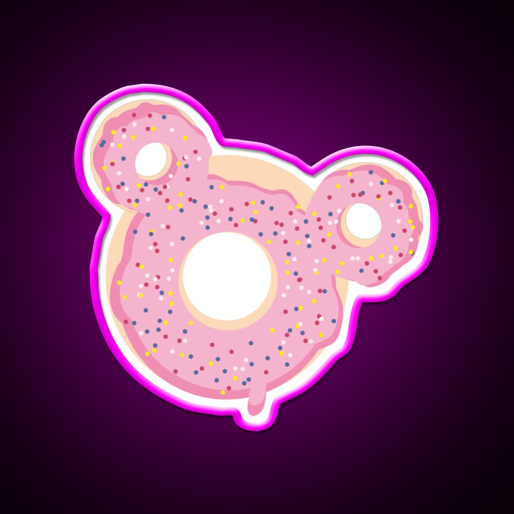 Themepark Donut Pink Sugarcoat Snack Food Led Neon Sign Rgb Color - Shineneon