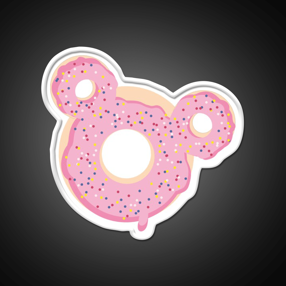 Themepark Donut Pink Sugarcoat Snack Food Led Neon Sign Rgb Color - Shineneon