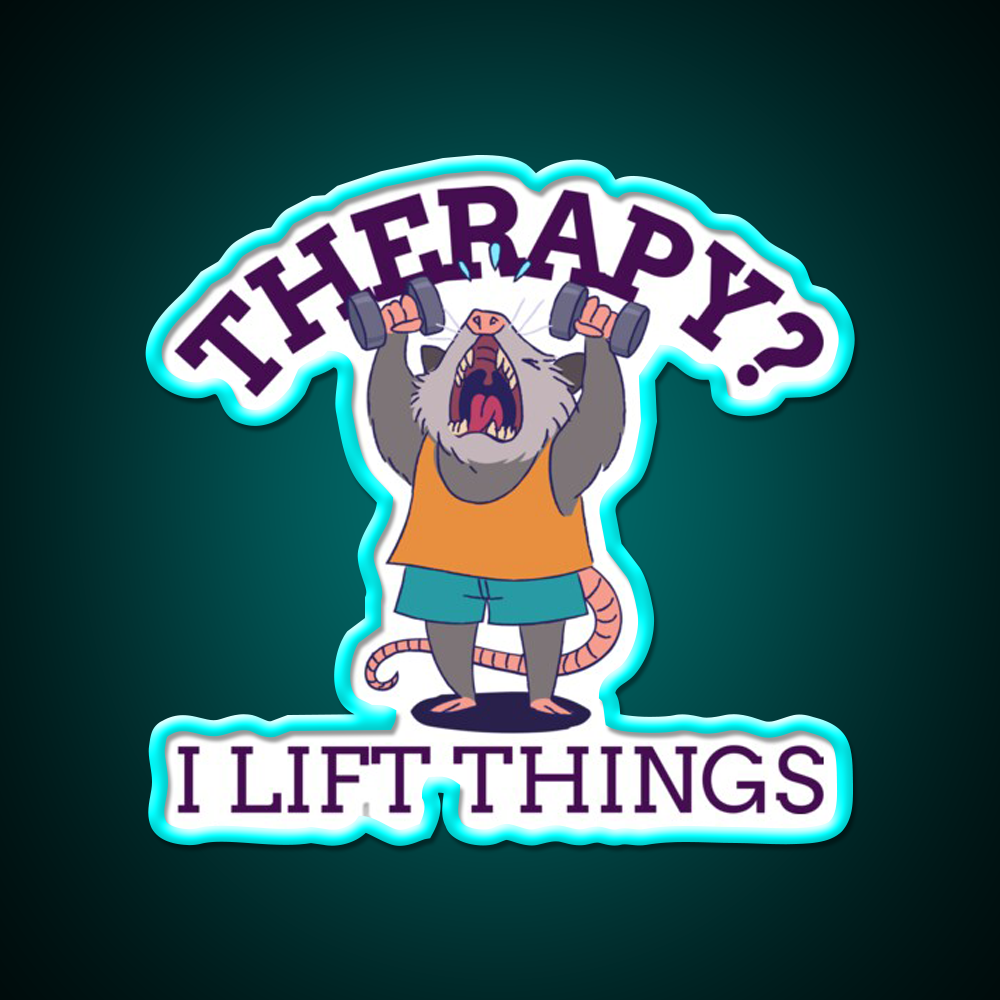 Therapy I Lift Things Gym Fitness Led Neon Sign Rgb Color
