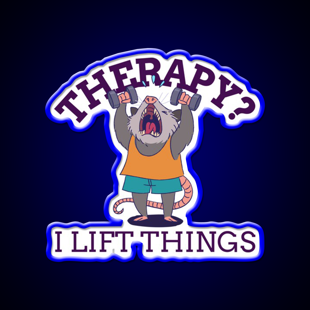 Therapy I Lift Things Gym Fitness Led Neon Sign Rgb Color