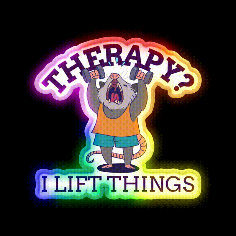 Therapy I Lift Things Gym Fitness Led Neon Sign Rgb Color