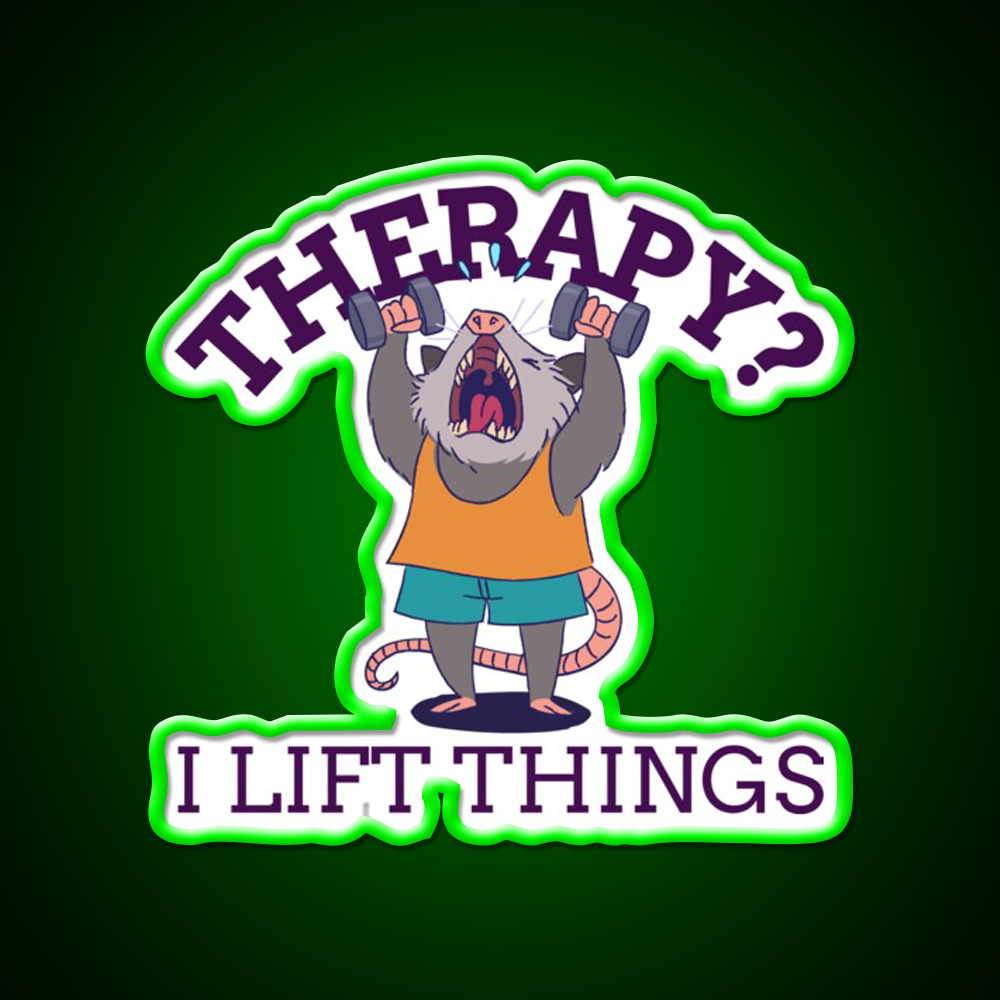 Therapy I Lift Things Gym Fitness Led Neon Sign Rgb Color