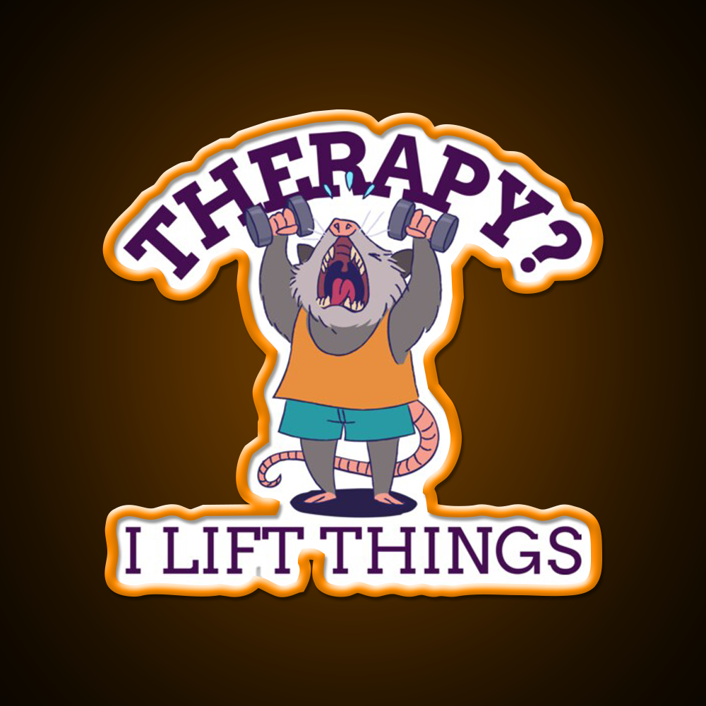 Therapy I Lift Things Gym Fitness Led Neon Sign Rgb Color