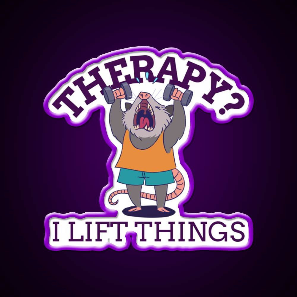 Therapy I Lift Things Gym Fitness Led Neon Sign Rgb Color