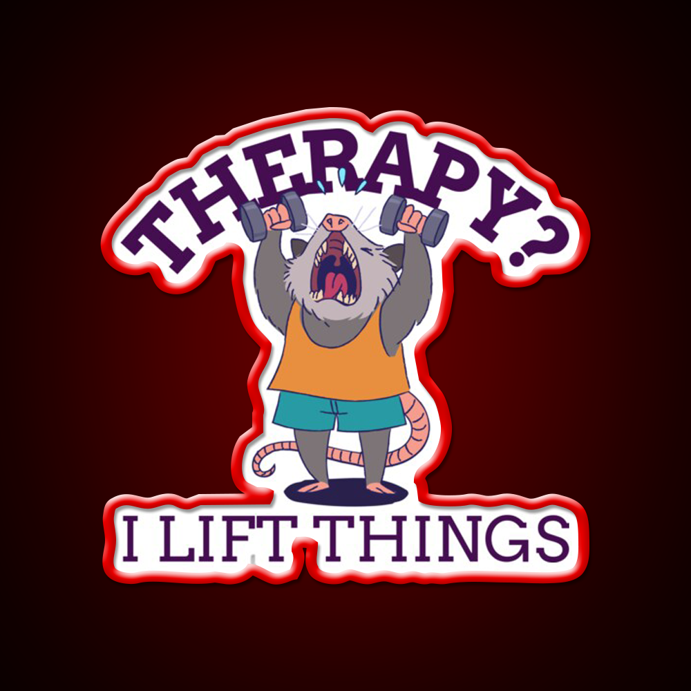 Therapy I Lift Things Gym Fitness Led Neon Sign Rgb Color