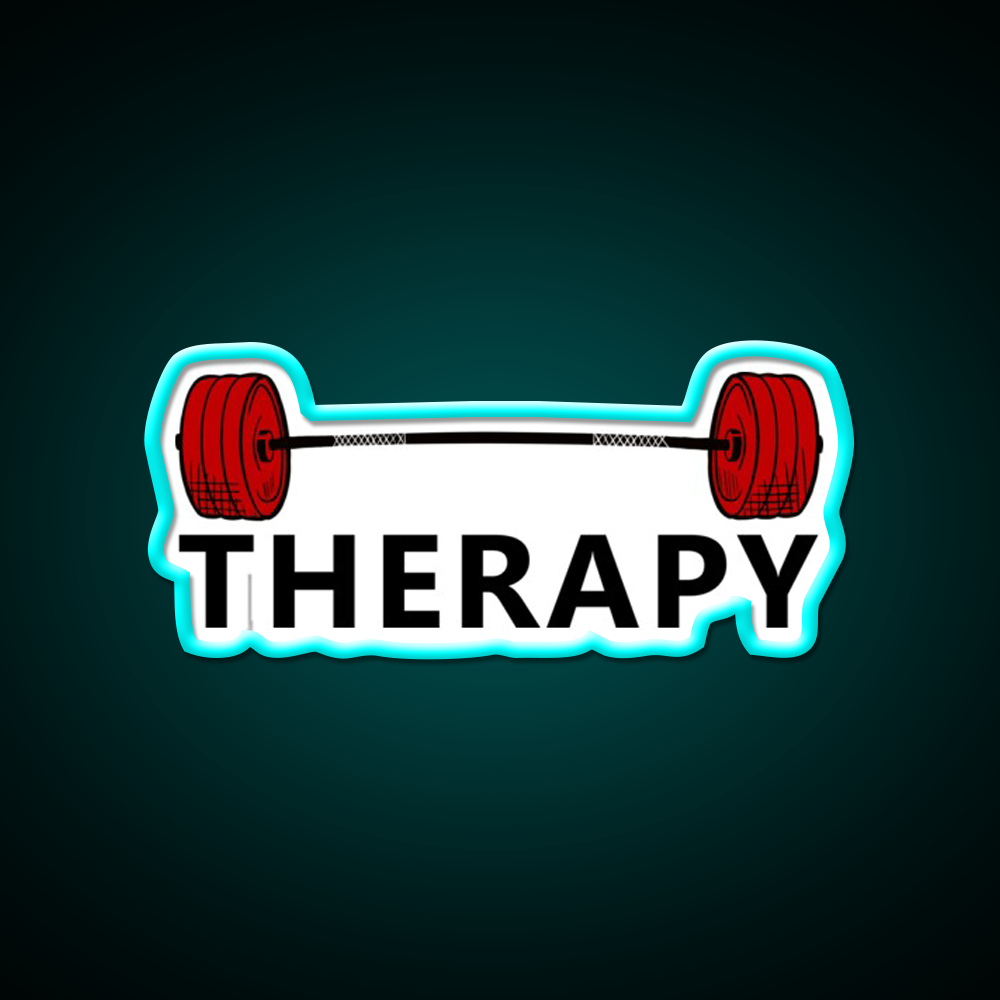 Therapy Lifting Is My Therapy Gym Fitness Led Neon Sign Rgb Color