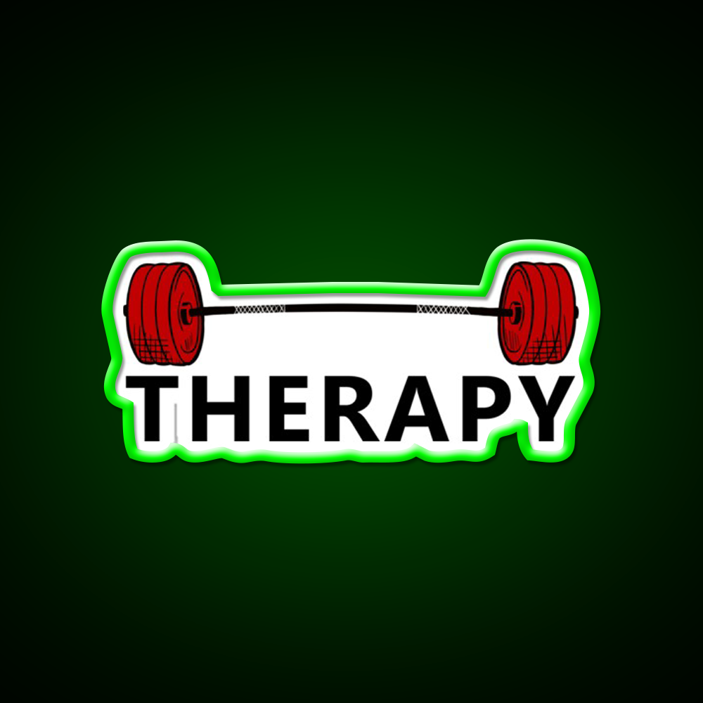 Therapy Lifting Is My Therapy Gym Fitness Led Neon Sign Rgb Color
