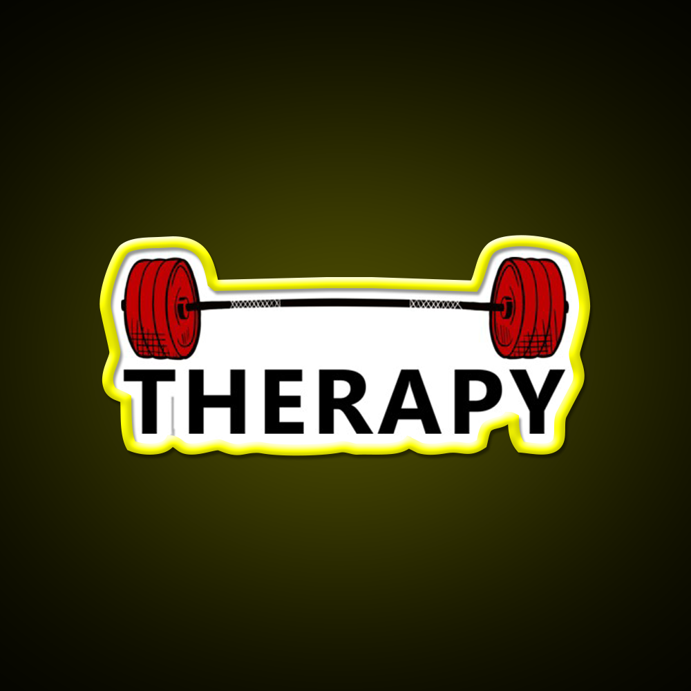 Therapy Lifting Is My Therapy Gym Fitness Led Neon Sign Rgb Color