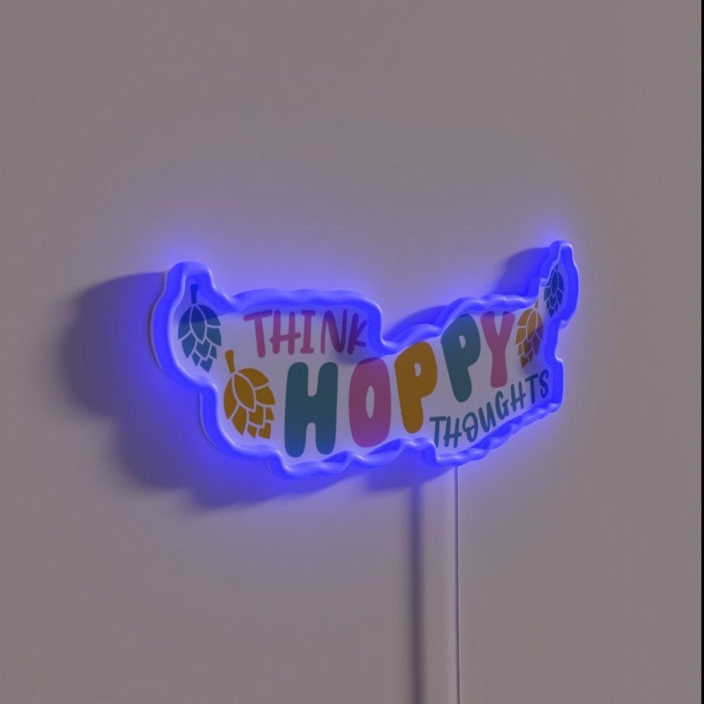 Think Hoppy Thoughts Beer Puns Rgb Led Neon Sign - Shineneon