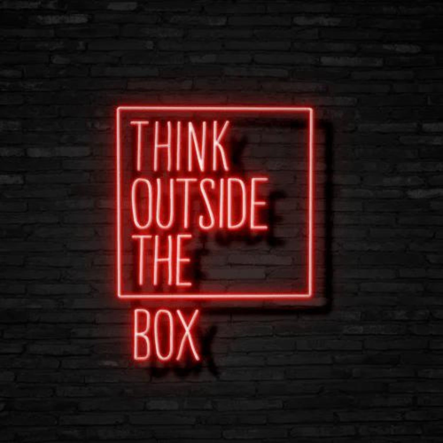 Think Outside The Box Led Neon Sign Creative Studio Wall Art | Shineneon