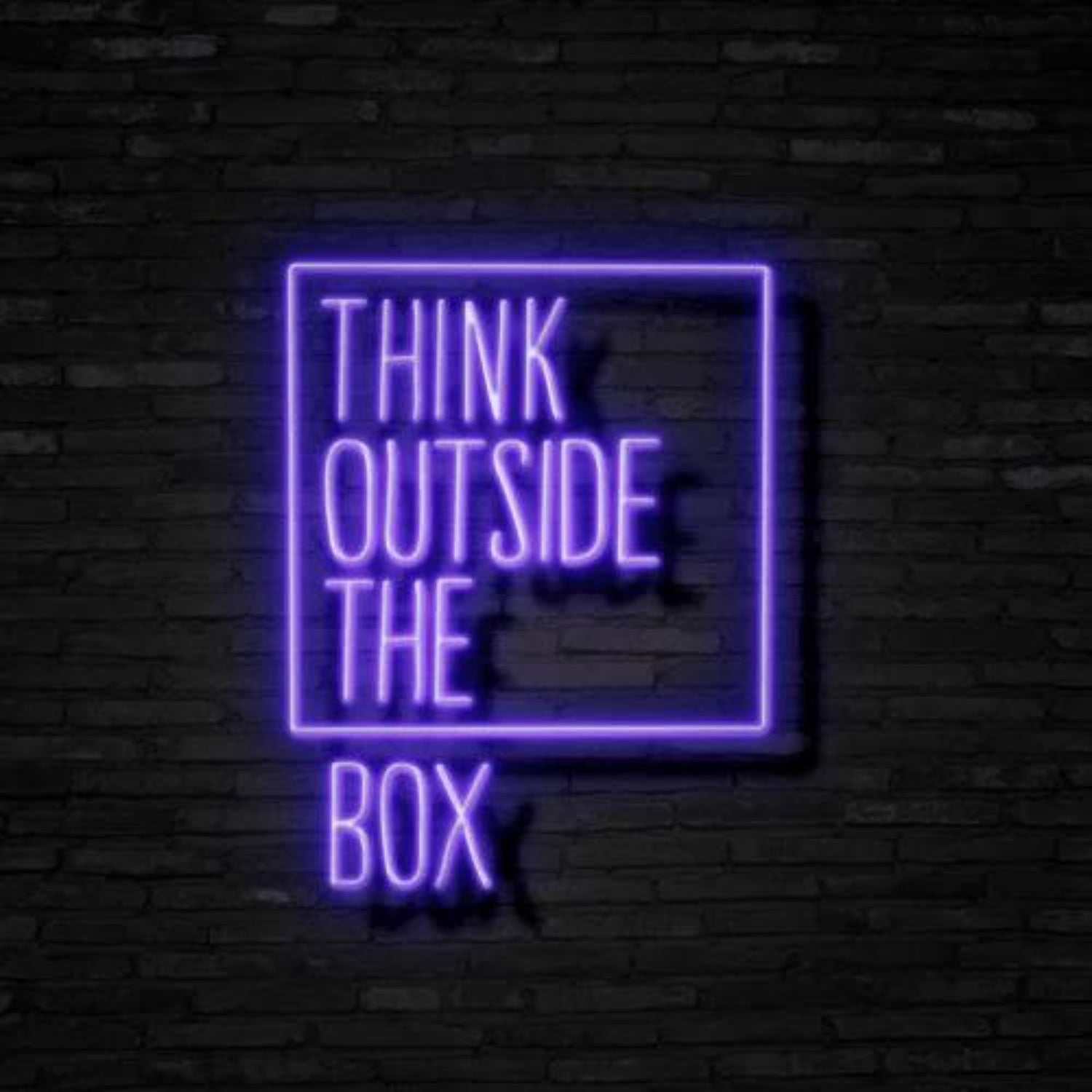 Think Outside The Box Led Neon Sign Creative Studio Wall Art | Shineneon